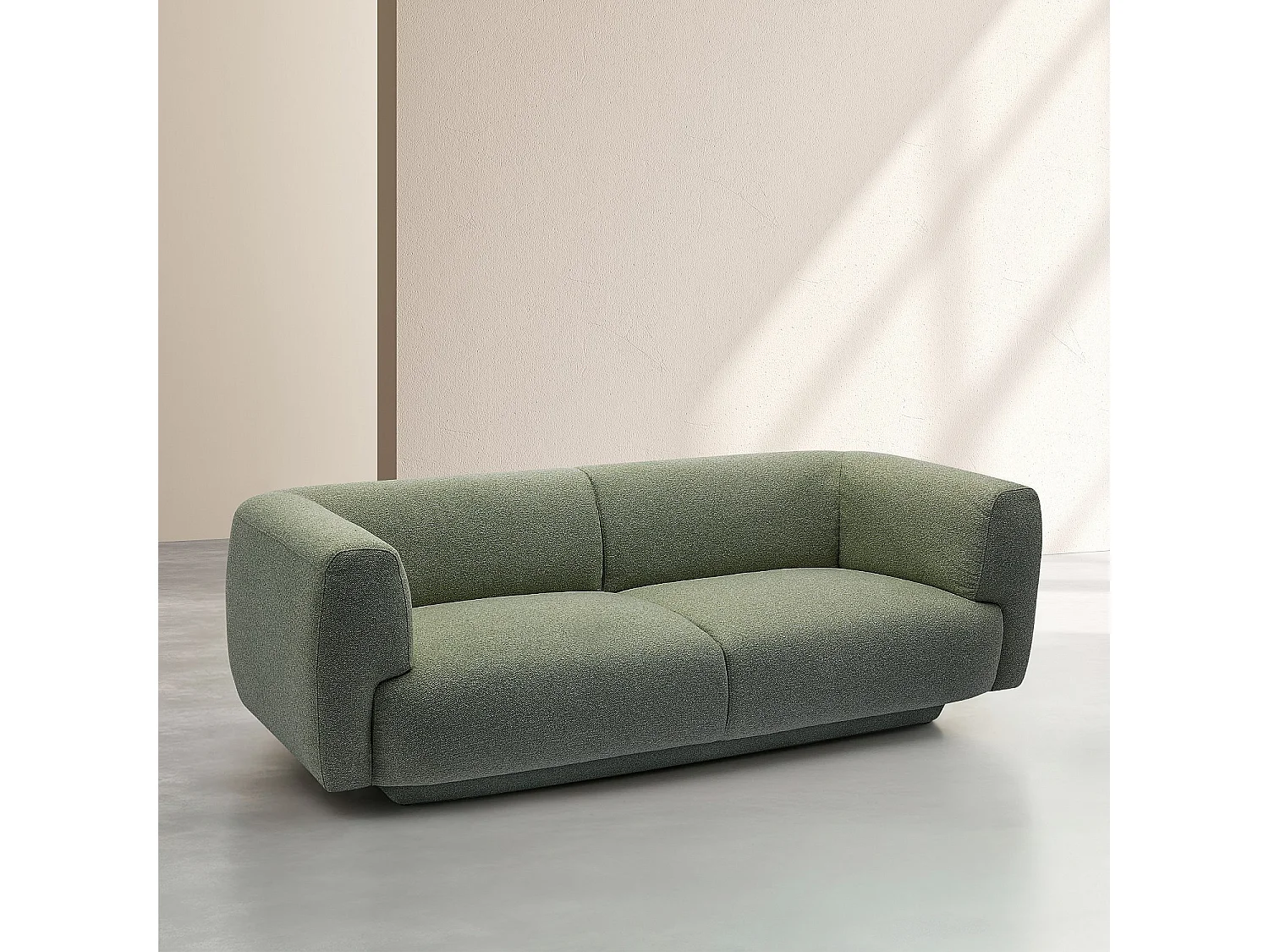 Canapé 3 places en tissu texturé - Vert sapin - Design by Federica Francini