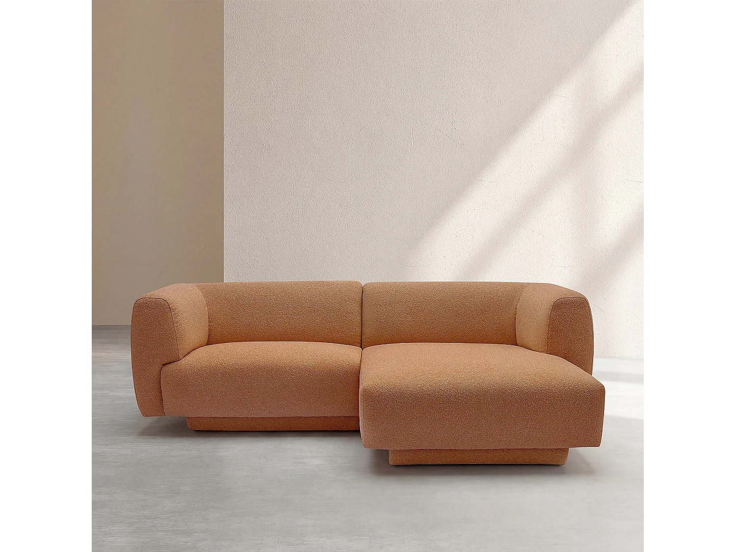 Habitat - Canapé d'angle droit en tissu texturé - Terracotta - Design by Federica Francini - Austin