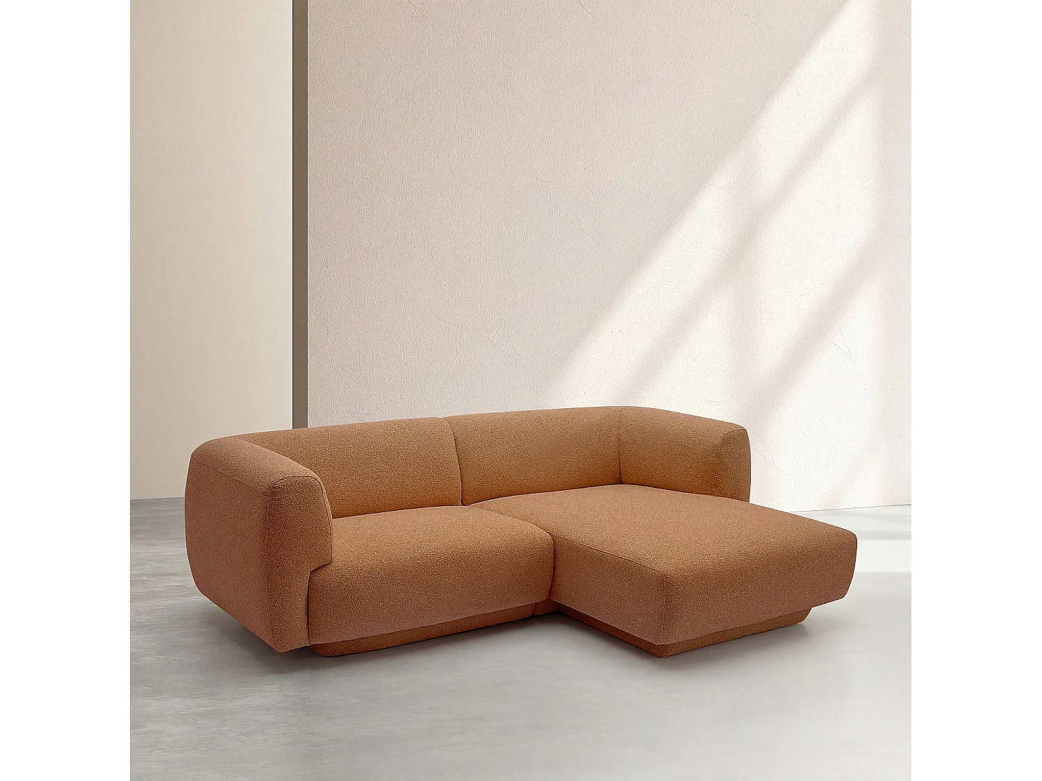 Habitat - Canapé d'angle droit en tissu texturé - Terracotta - Design by Federica Francini - Austin