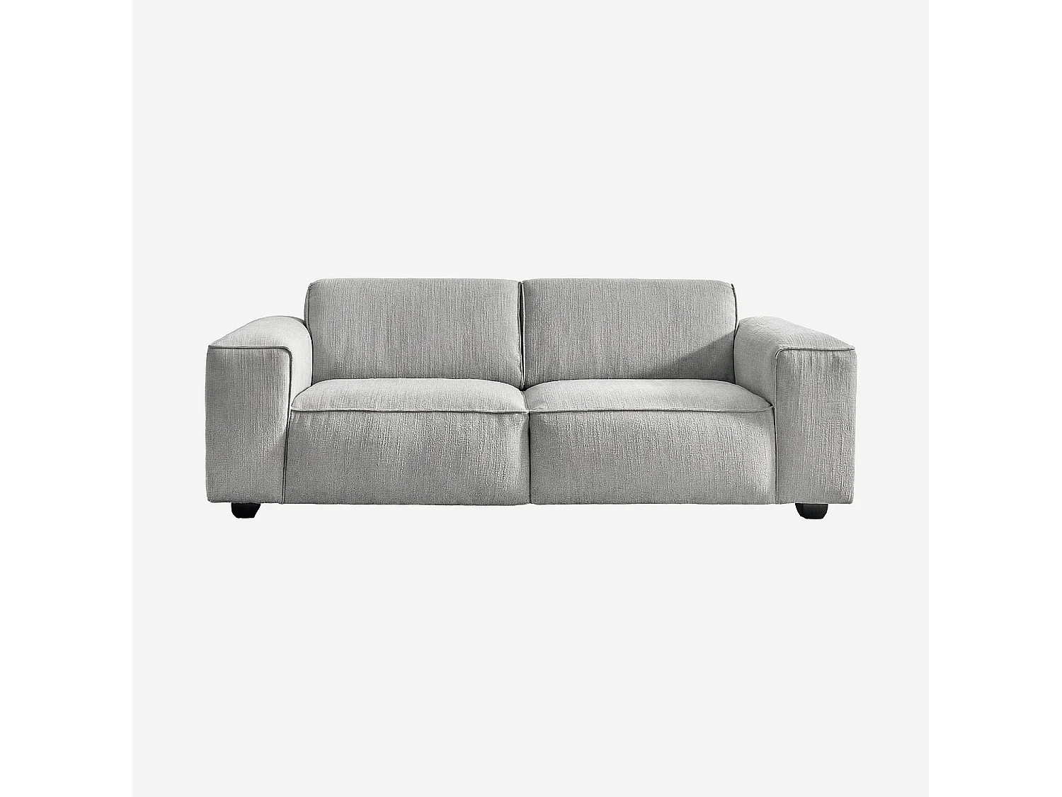 Canapé 3 places en tissu bouclette courte Mira - Gris perle