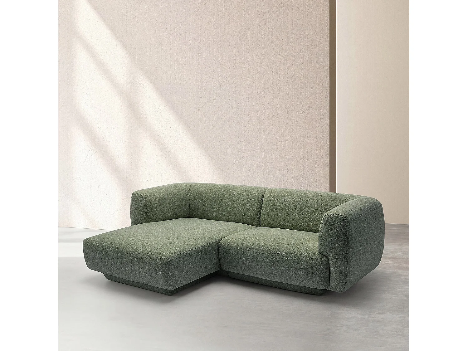 Habitat - Canapé d'angle gauche en tissu texturé - Vert sapin - Design by Federica Francini - Austin