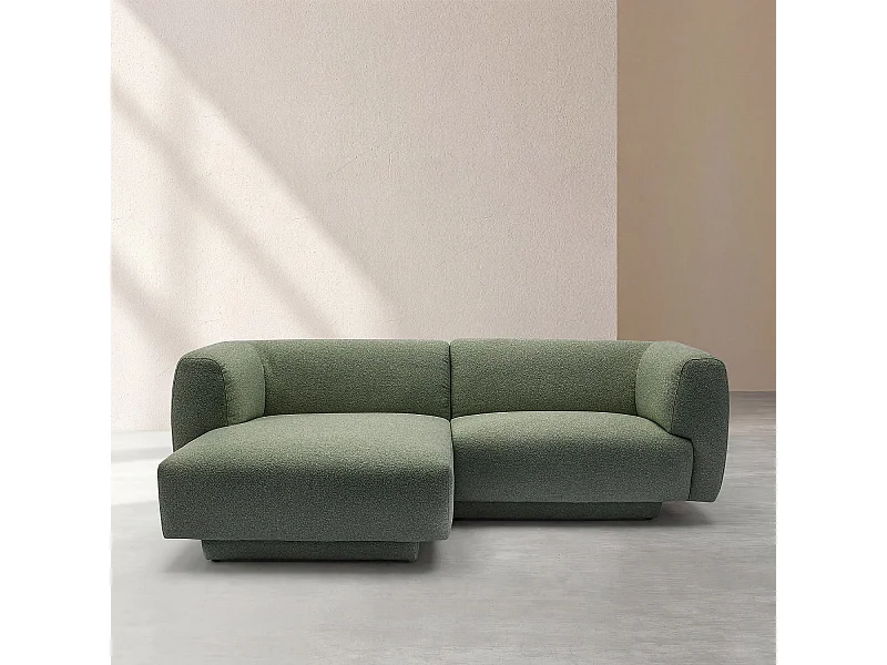 Habitat - Canapé d'angle gauche en tissu texturé - Vert sapin - Design by Federica Francini - Austin