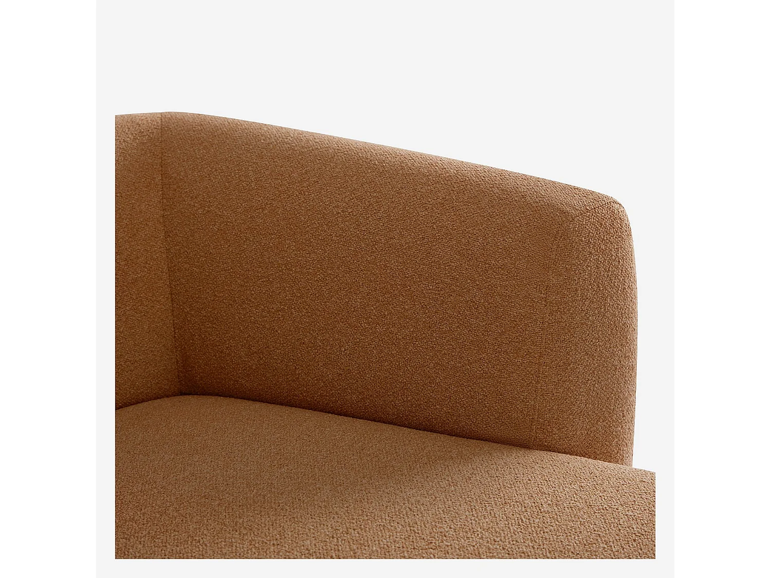 Grand canapé d'angle droit en tissu texturé - Terracotta - Design by Federica Francini