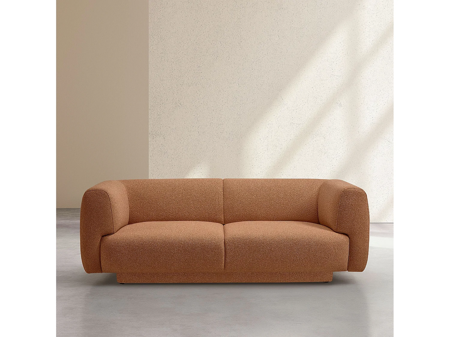 Canapé 2 places en tissu texturé - Terracotta - Design by Federica Francini