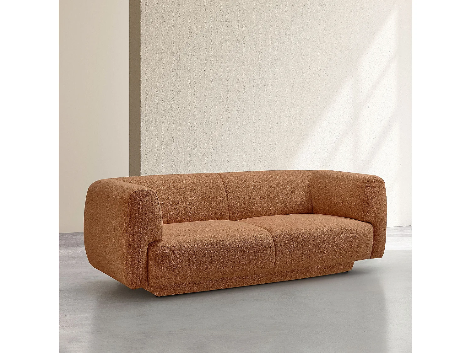Canapé 2 places en tissu texturé - Terracotta - Design by Federica Francini