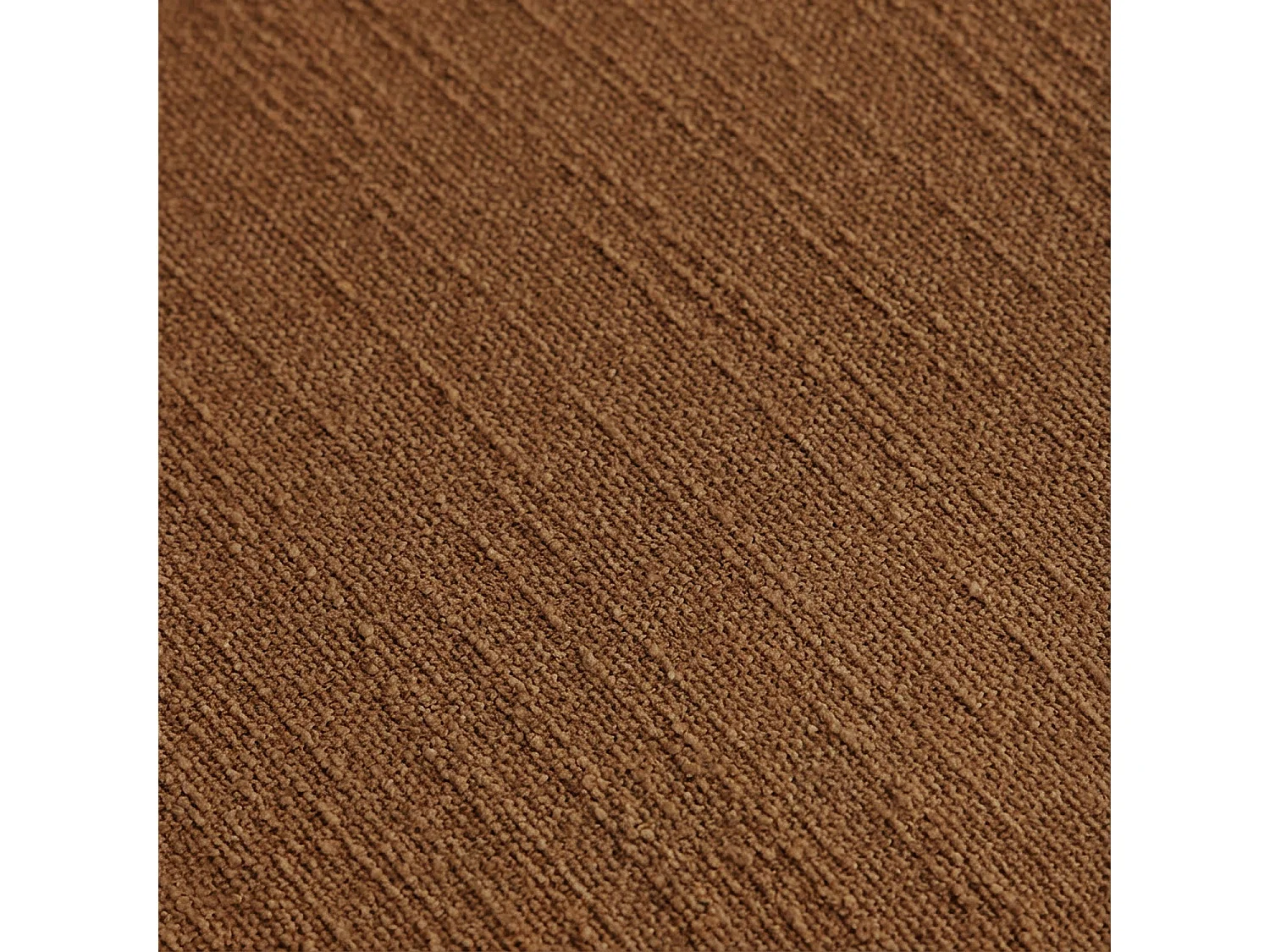 Canapé d'angle gauche en tissu bouclette courte Mira - Marron noisette