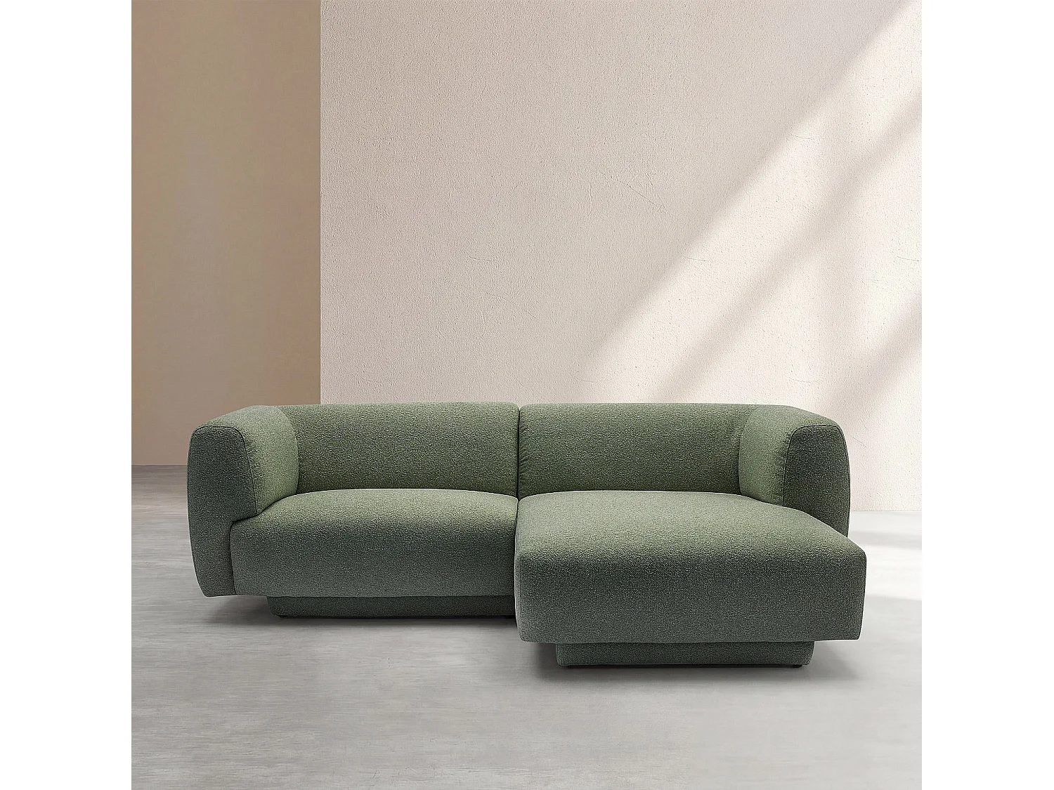 Habitat - Canapé d'angle droit en tissu texturé - Vert sapin - Design by Federica Francini - Austin