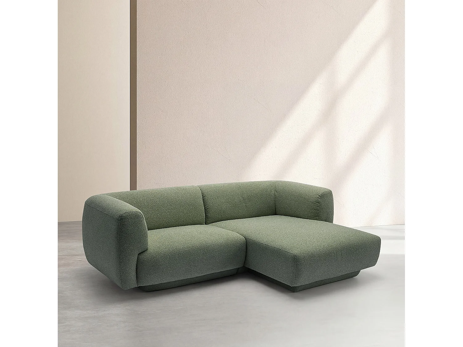 Habitat - Canapé d'angle droit en tissu texturé - Vert sapin - Design by Federica Francini - Austin