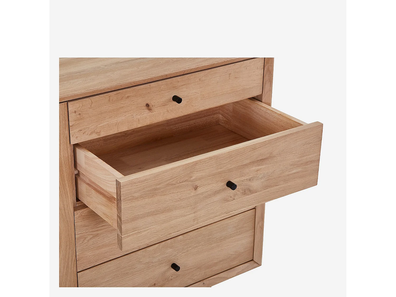 Buffet bas 2 portes et 4 tiroirs en chêne massif - Naturel