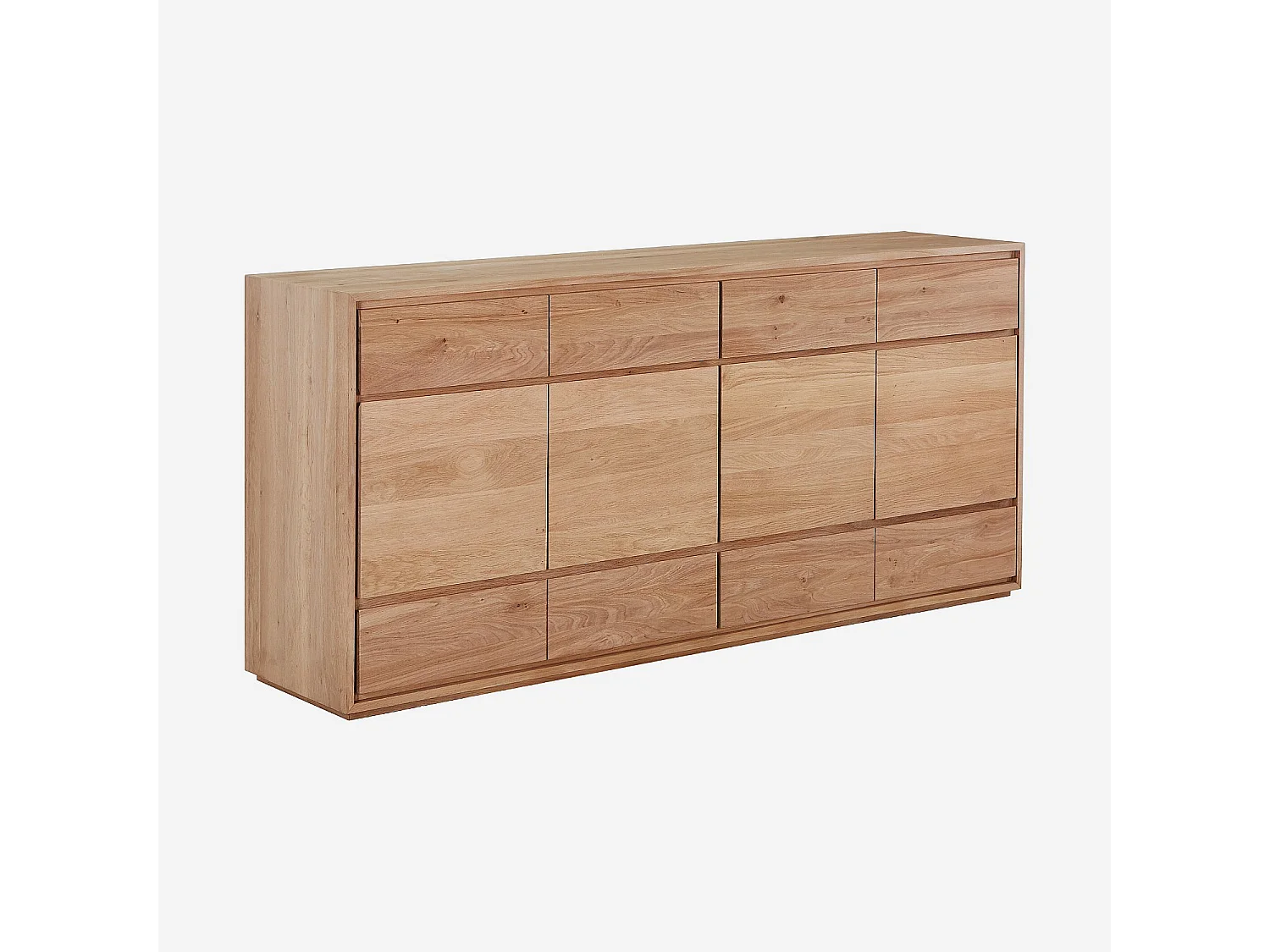 Buffet 4 portes et 6 tiroirs en chêne massif - Naturel