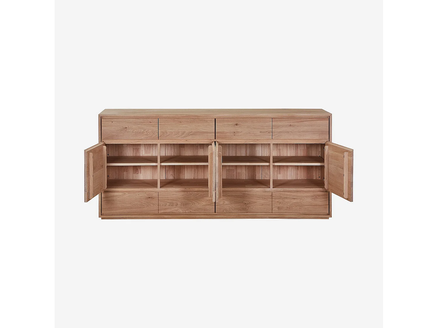 Buffet 4 portes et 6 tiroirs en chêne massif - Naturel