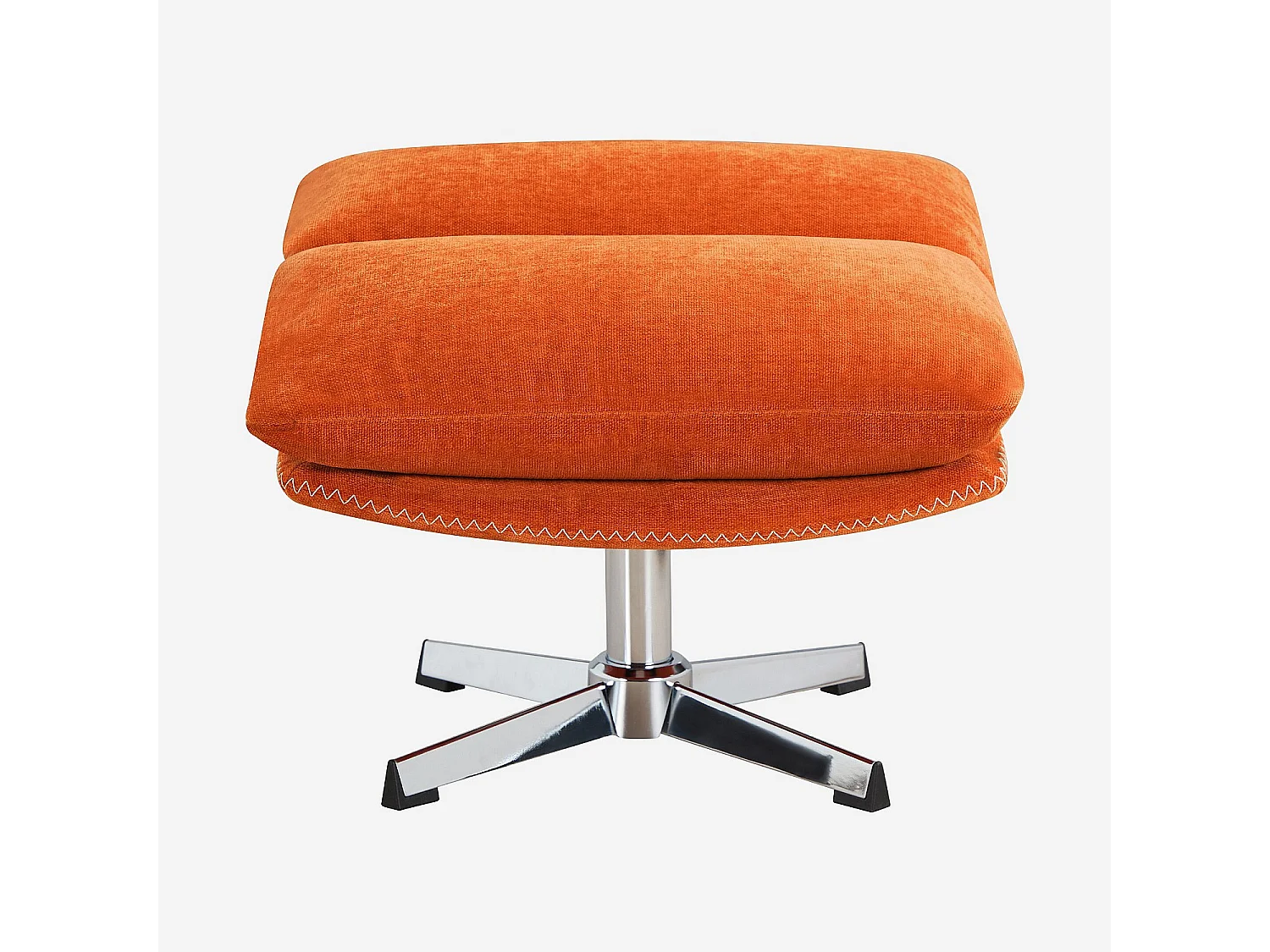 Habitat - Fauteuil pivotant avec repose-pieds en tissu et métal chromé - Orange - Oderzo