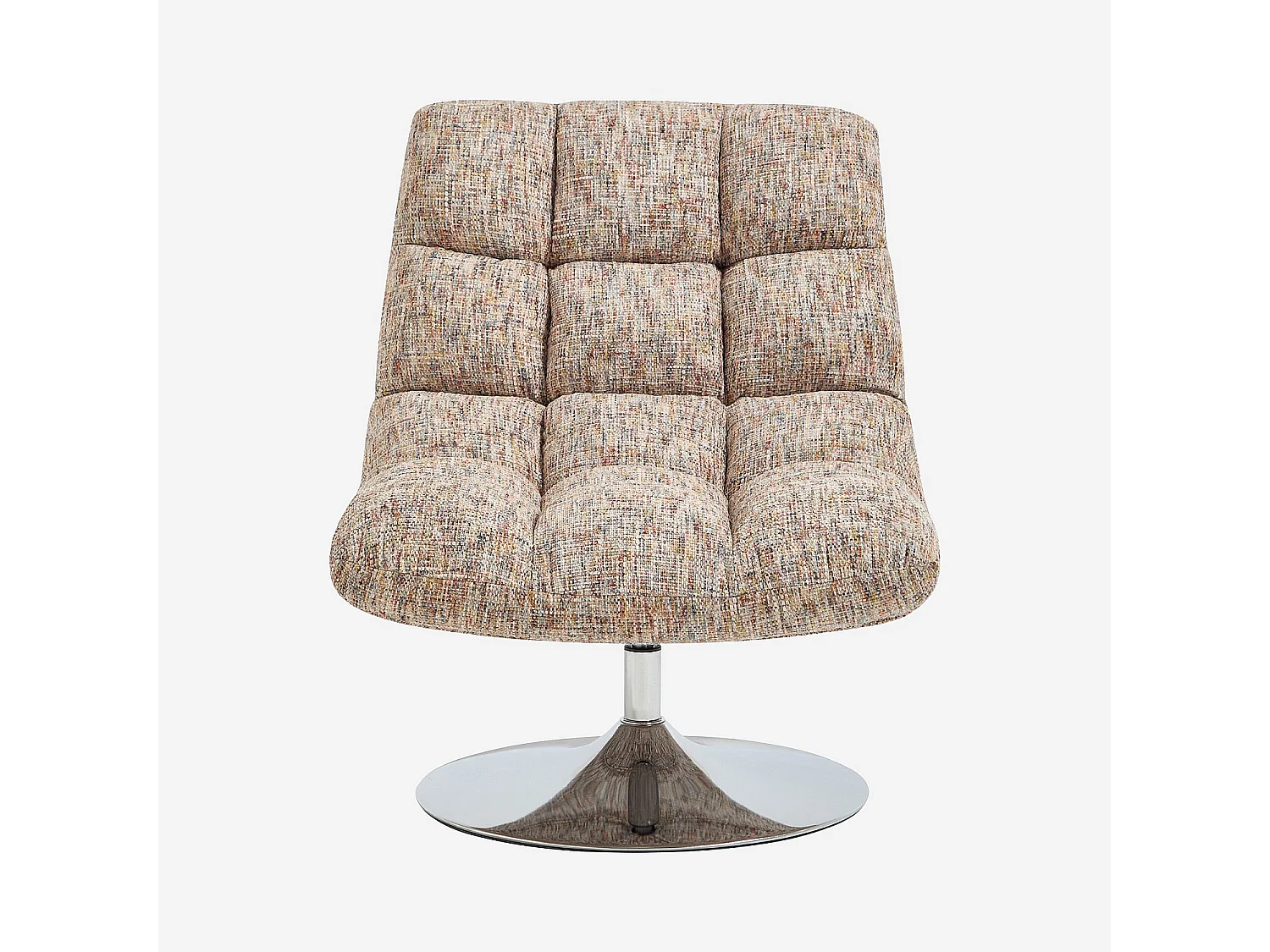 Fauteuil pivotant en tissu chenille et métal chromé - Terrazzo
