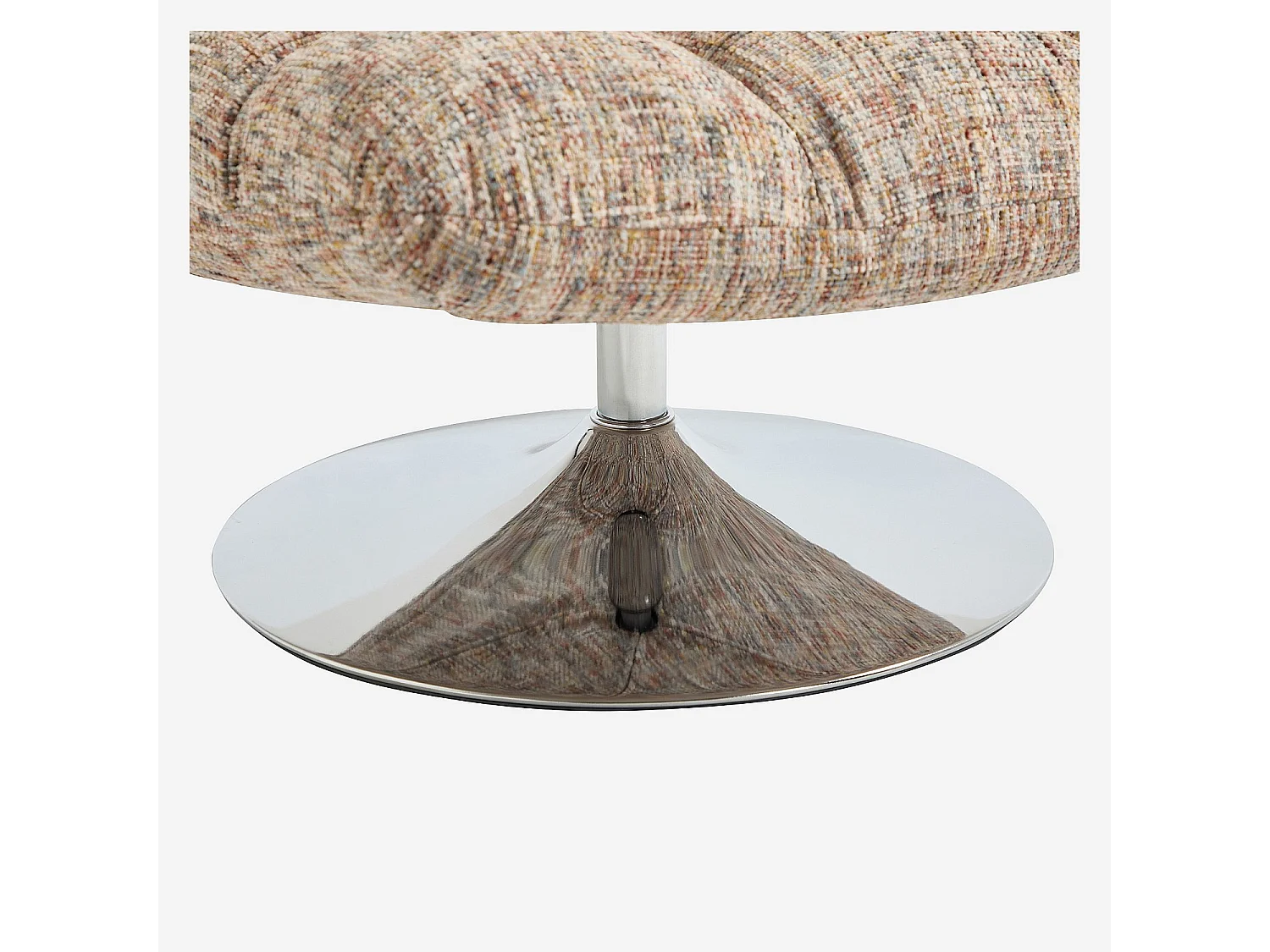Fauteuil pivotant en tissu chenille et métal chromé - Terrazzo