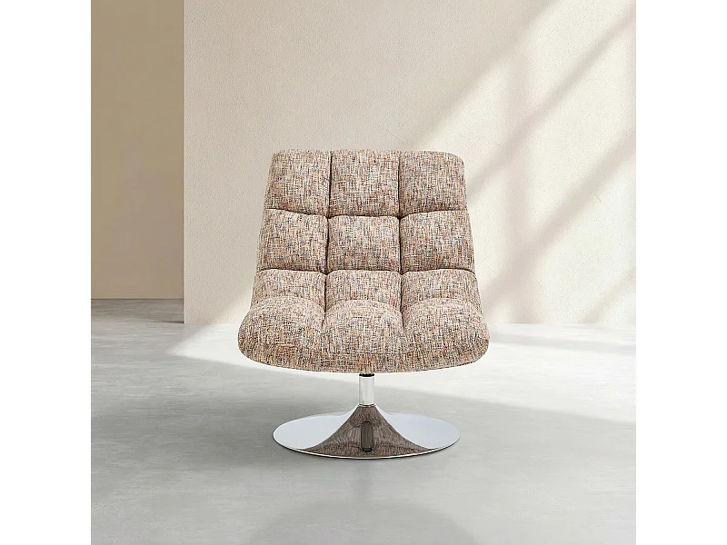 Habitat - Fauteuil pivotant en tissu chenille et métal chromé - Terrazzo - Soglio