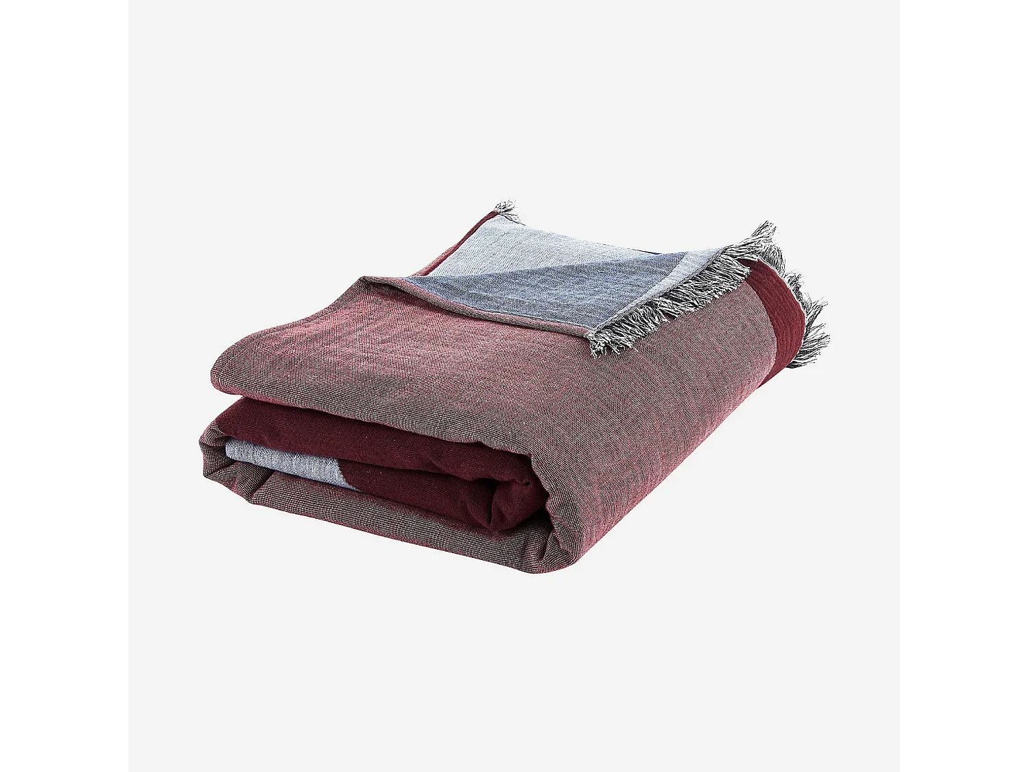 Habitat - Plaid en coton - 130 x 170 cm - Bordeaux - Design by Floriane Jacques - Clarisse