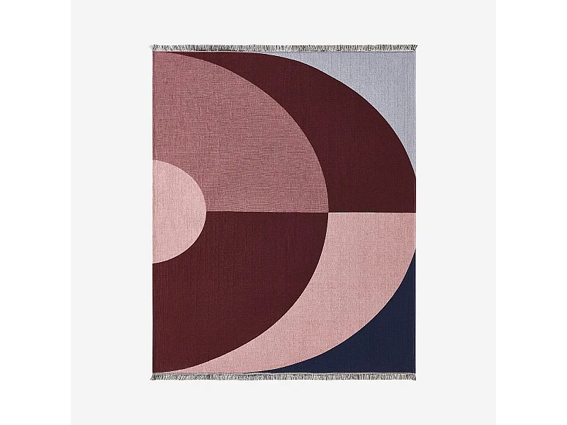 Habitat - Plaid en coton - 130 x 170 cm - Bordeaux - Design by Floriane Jacques - Clarisse