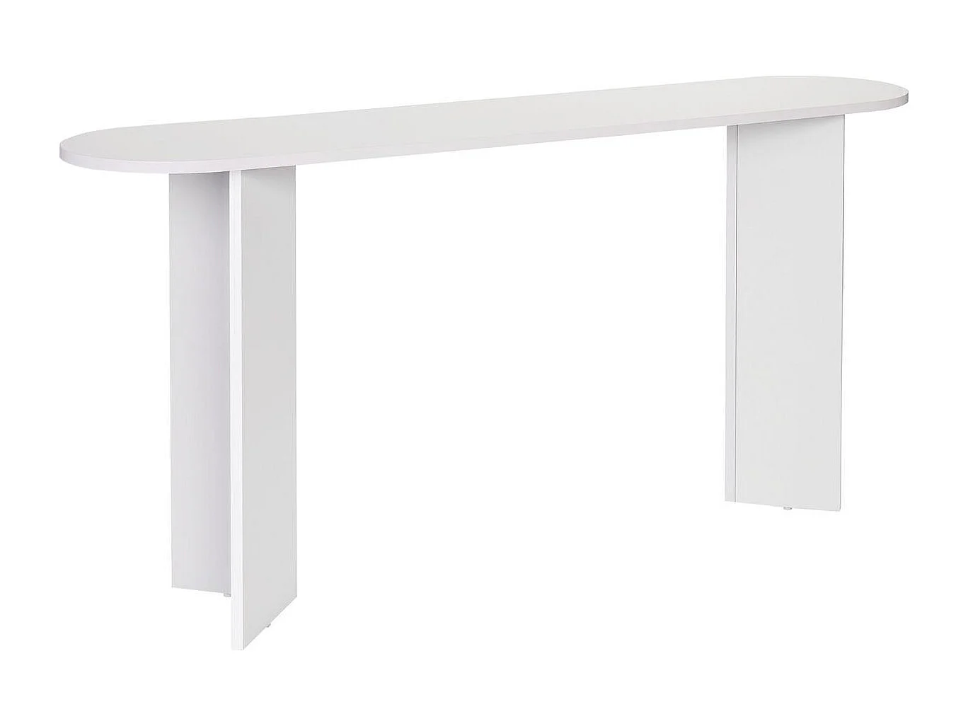 Console ovale effet bois blanc 150 cm - Malva
