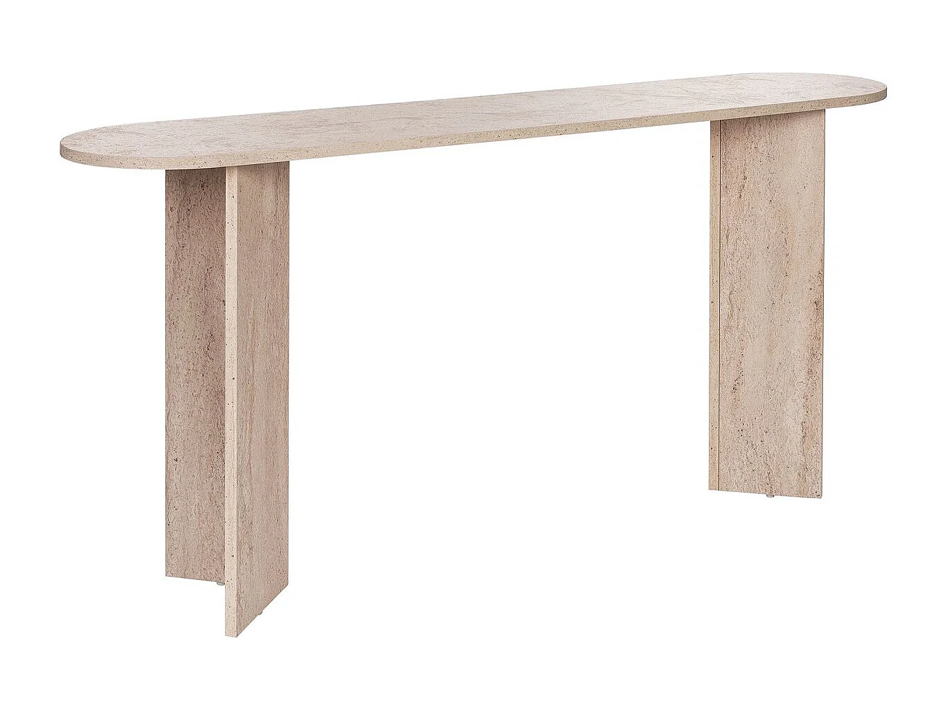 Console ovale effet travertin 150 cm - Malva
