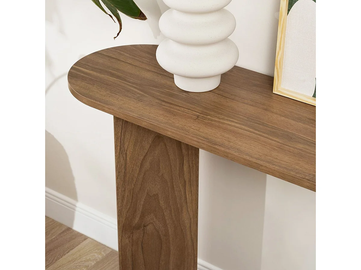 Console ovale effet Noyer 150 cm - Malva