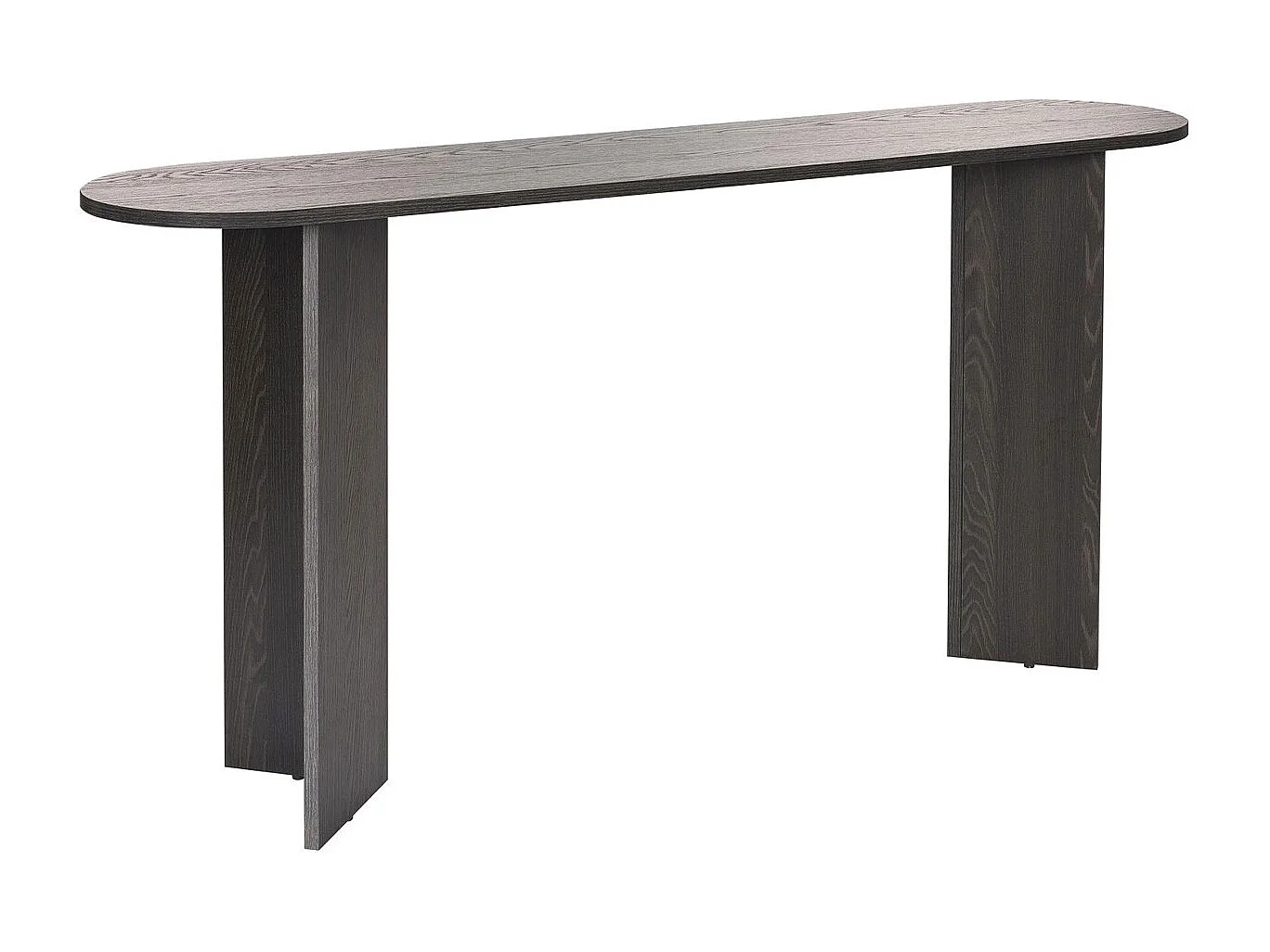 Console ovale effet bois noir 150 cm - Malva