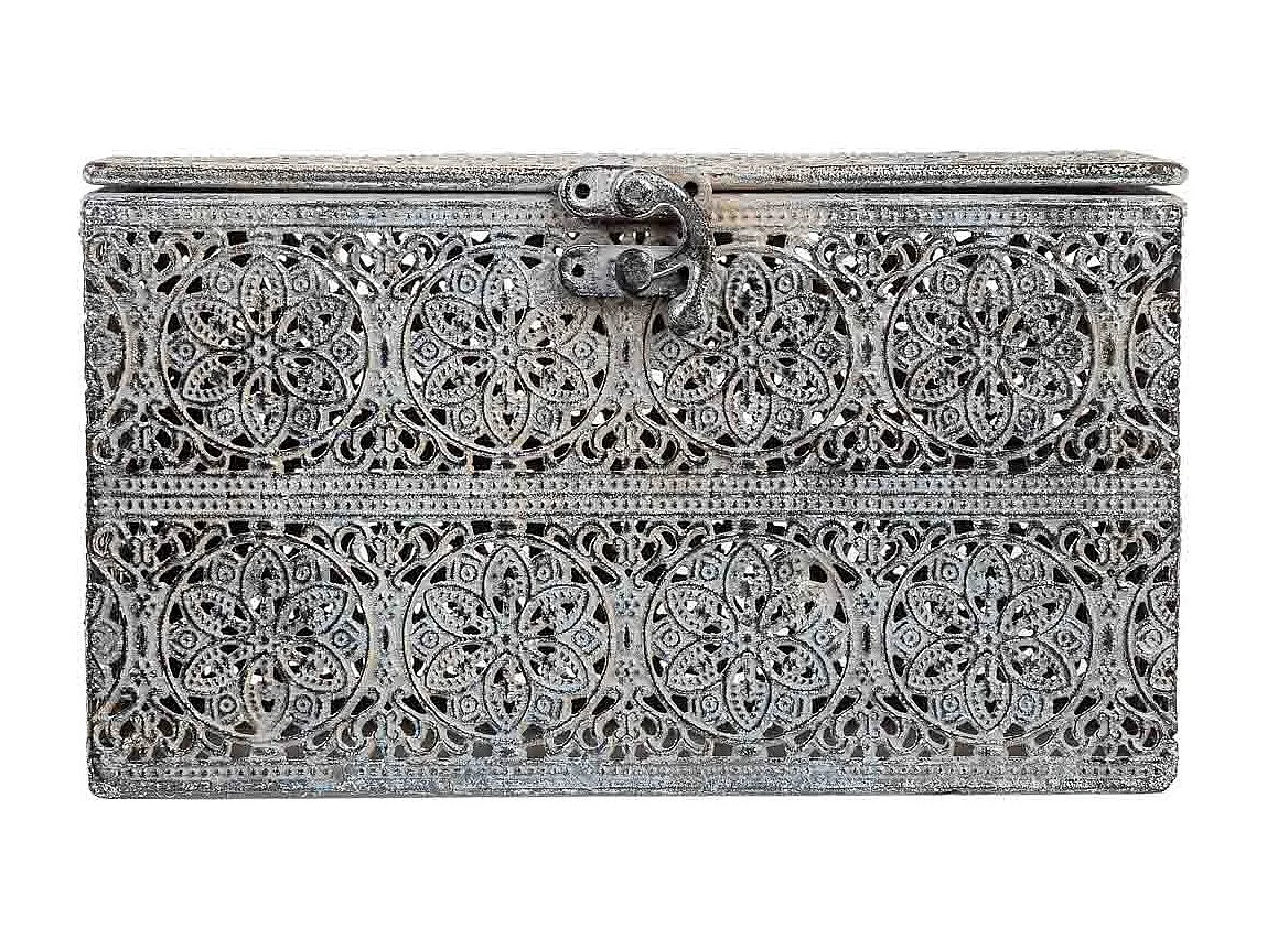 Caja de metal negra 20.5x12.5x11.5h cm