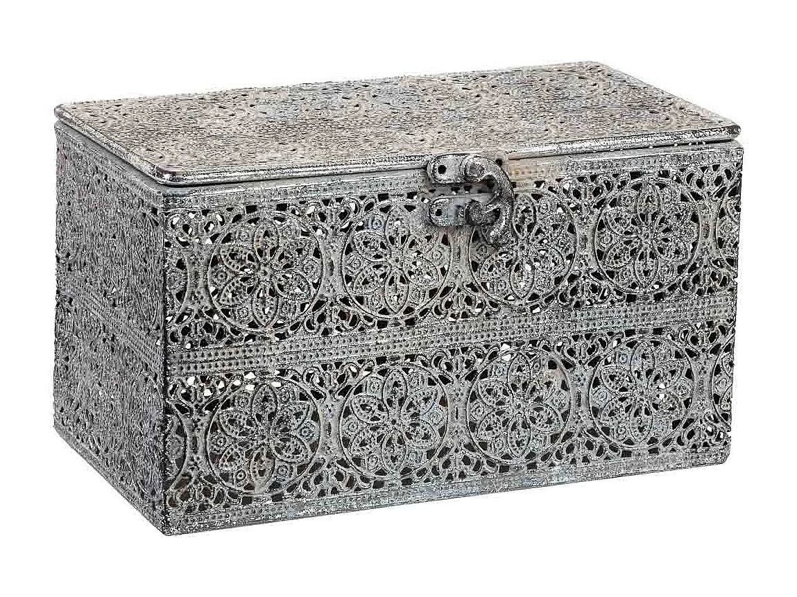 Caja de metal negra 20.5x12.5x11.5h cm