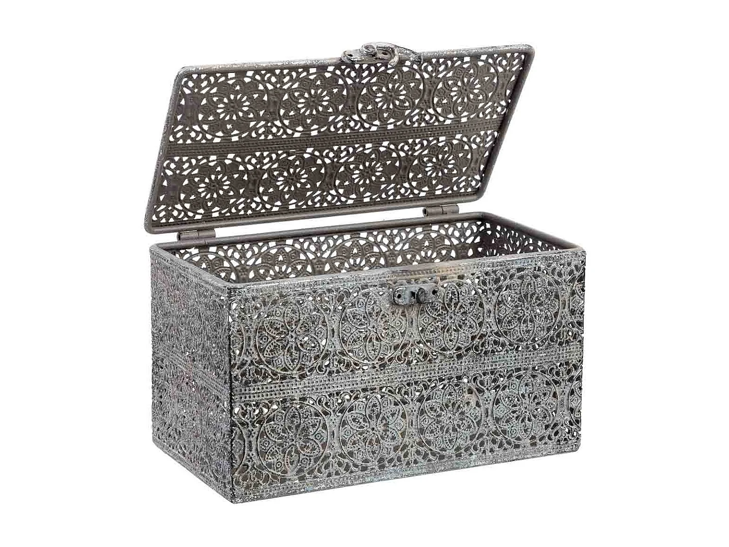 Caja de metal negra 20.5x12.5x11.5h cm