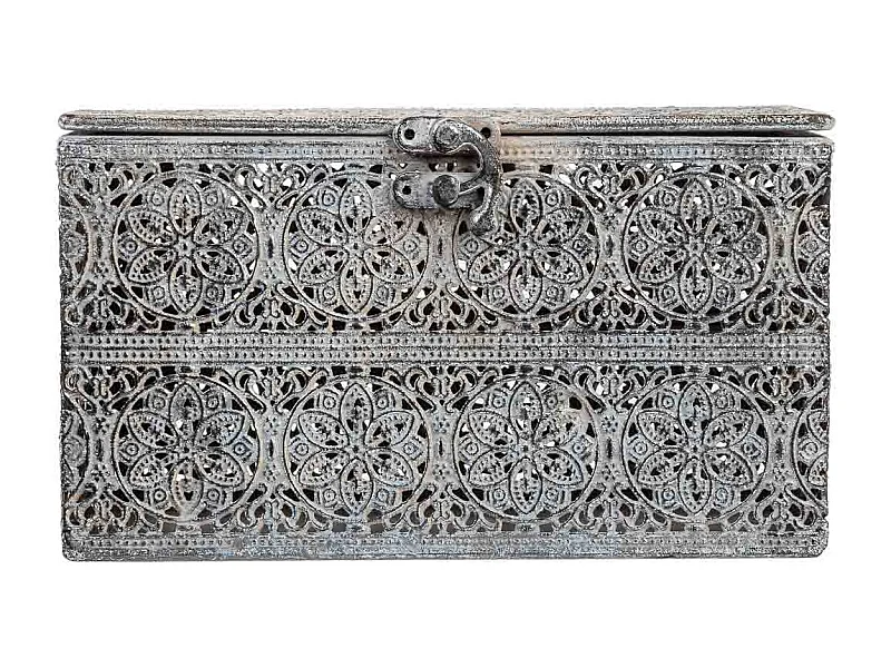 Caja de metal negra 20.5x12.5x11.5h cm