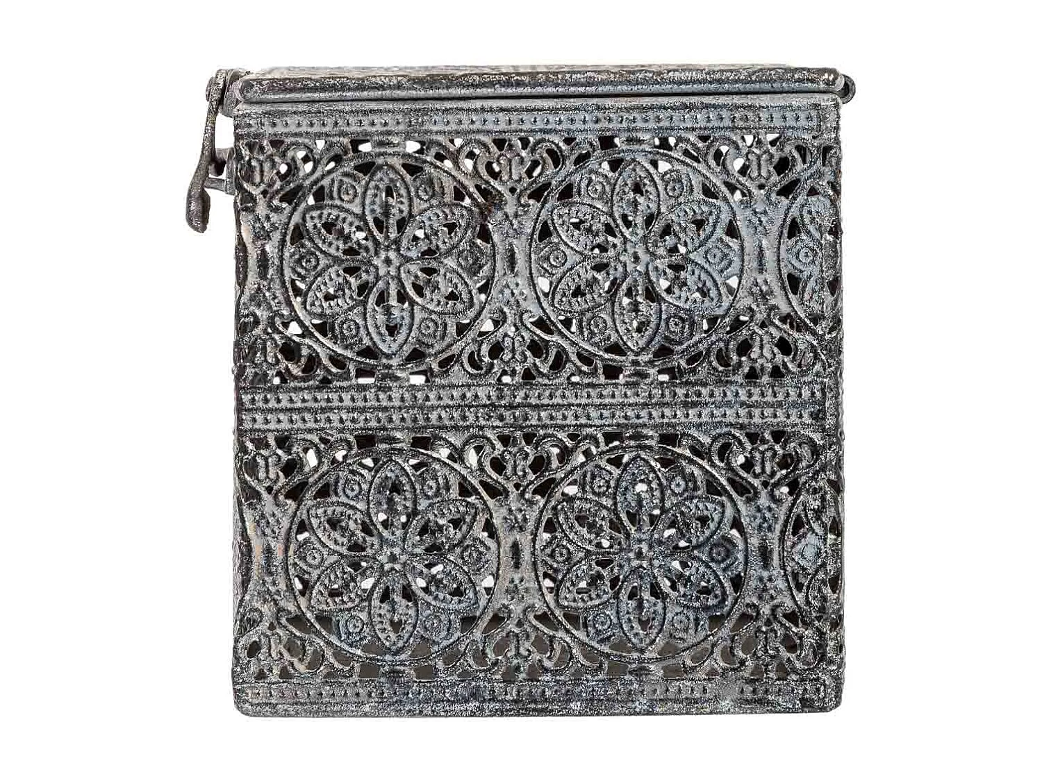 Caja de metal negra 12.5x12.5x11.5h cm