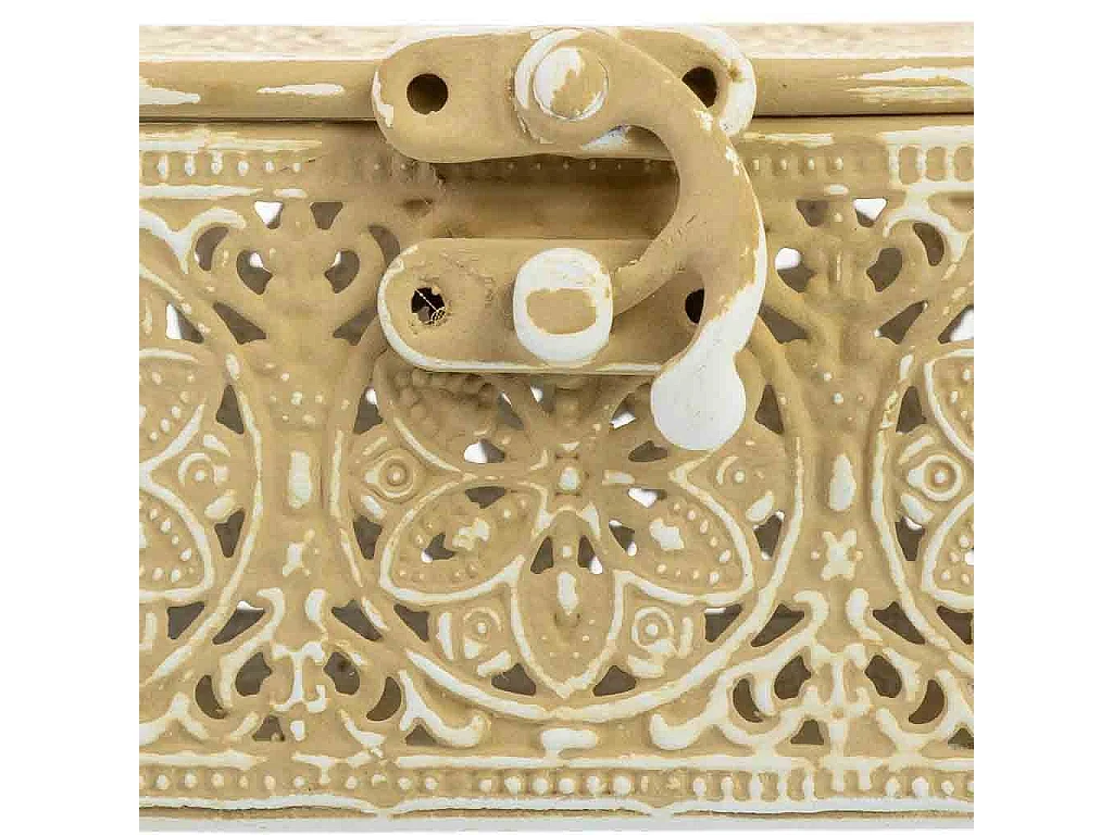 Boîte en métal marron 12.5x12.5x6h cm (hauteur)