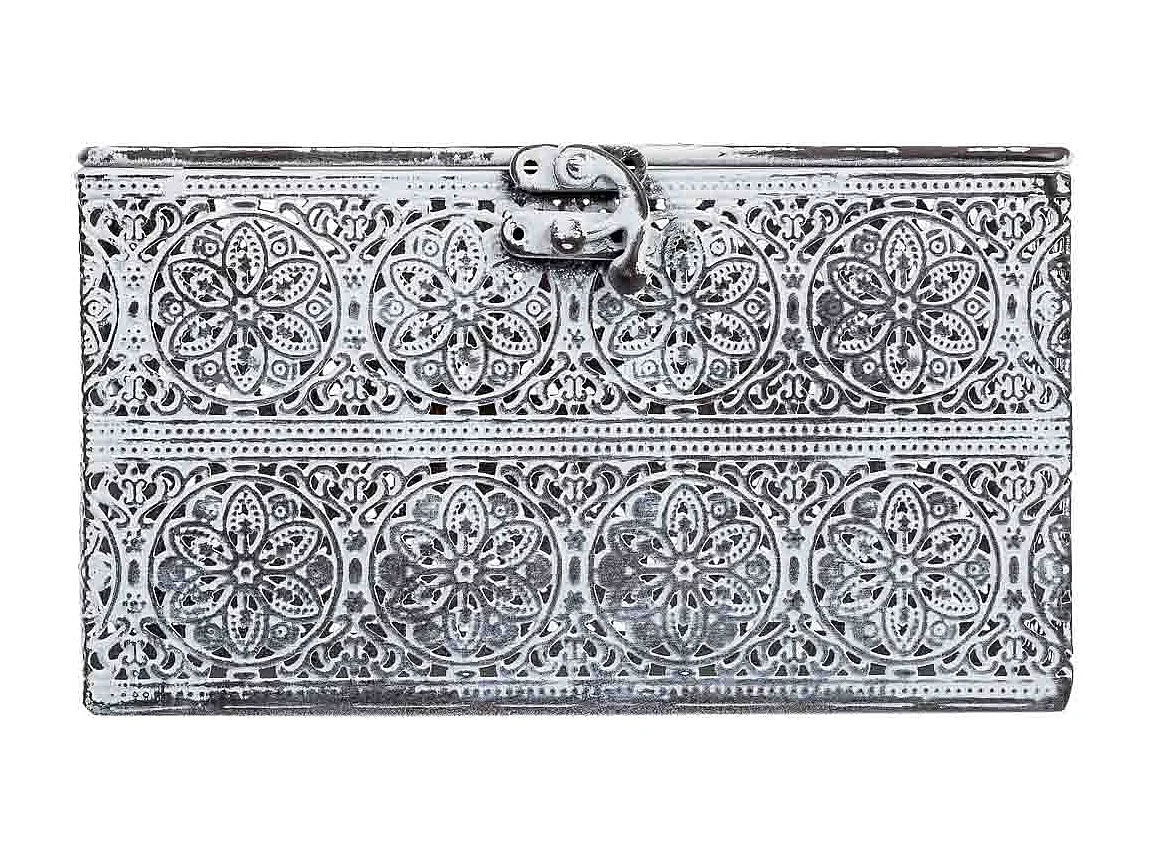 Boîte métallique blanche 20.5x12.5x11.5h cm (hauteur)