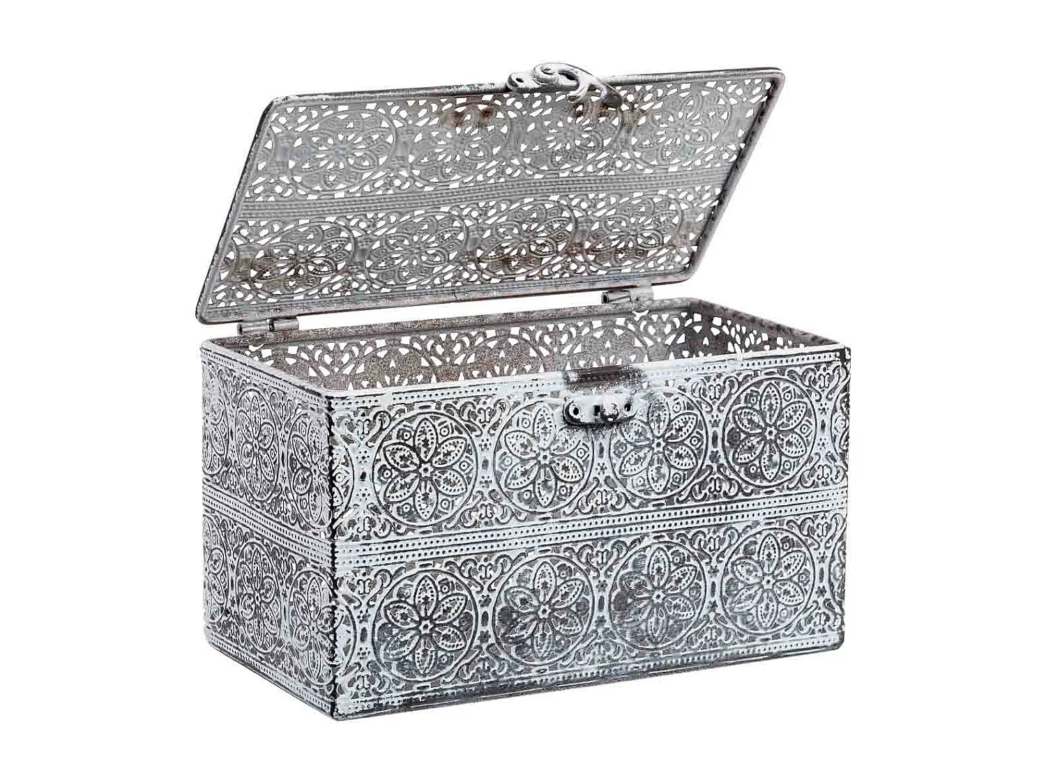 Boîte métallique blanche 20.5x12.5x11.5h cm (hauteur)