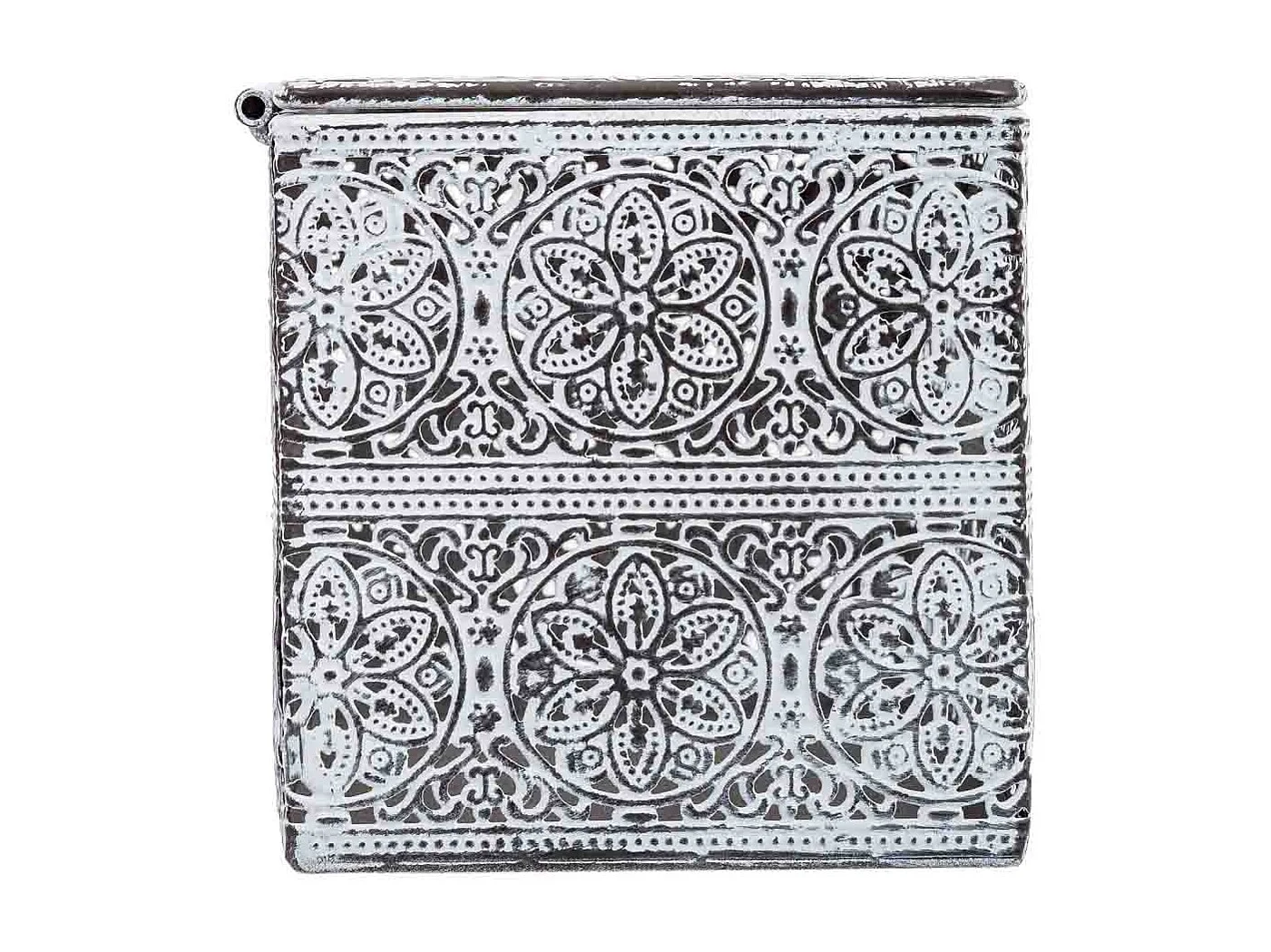 Boîte métallique blanche 20.5x12.5x11.5h cm (hauteur)