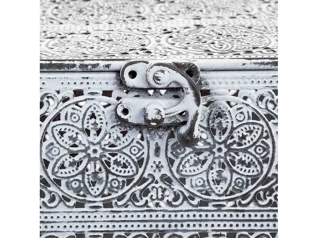 Boîte métallique blanche 20.5x12.5x11.5h cm (hauteur)