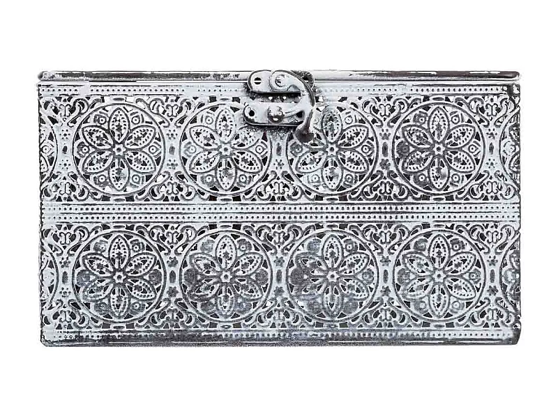 Boîte métallique blanche 20.5x12.5x11.5h cm (hauteur)