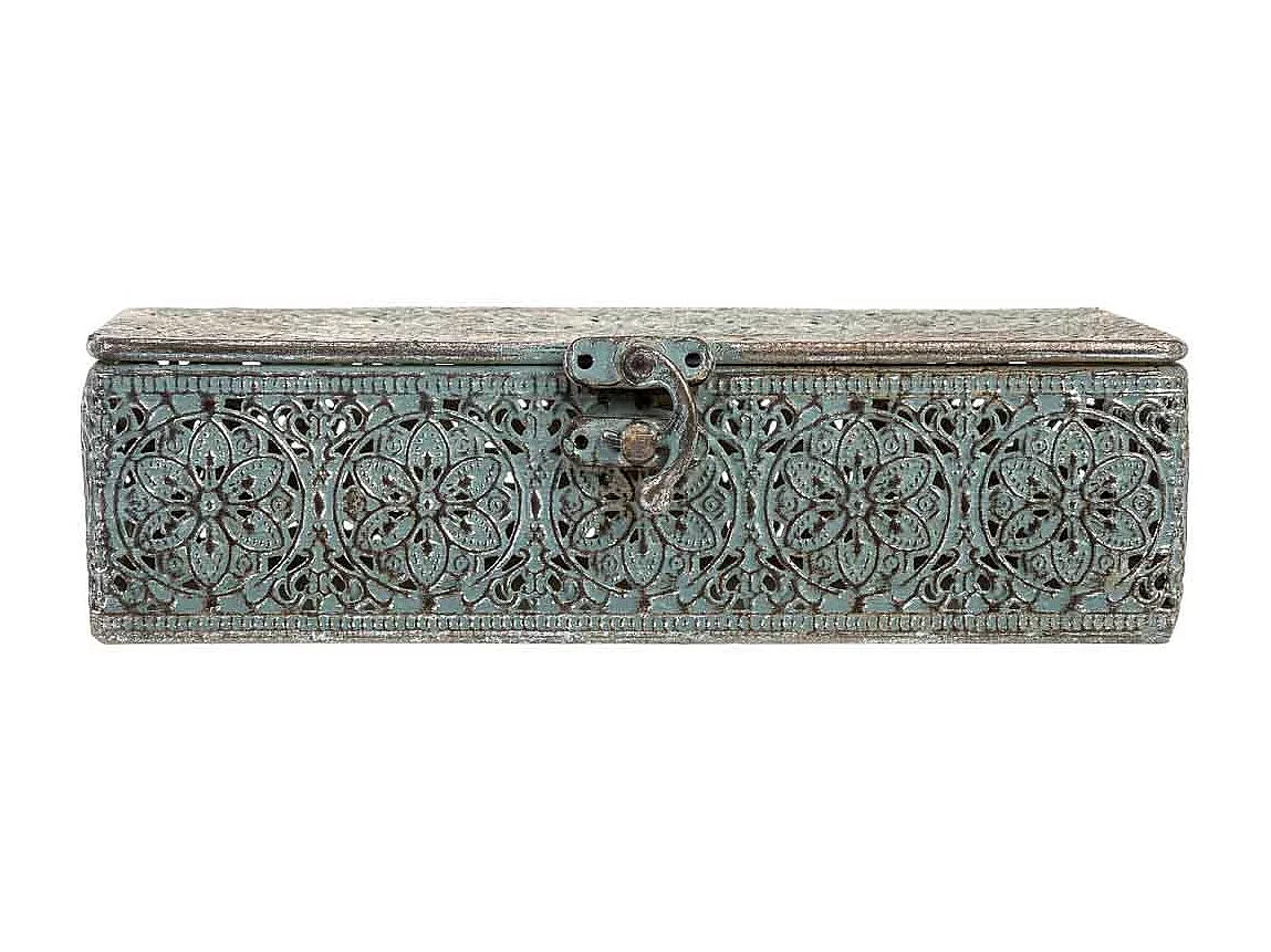 Caja de metal negra 20.5x12.5x6h cm