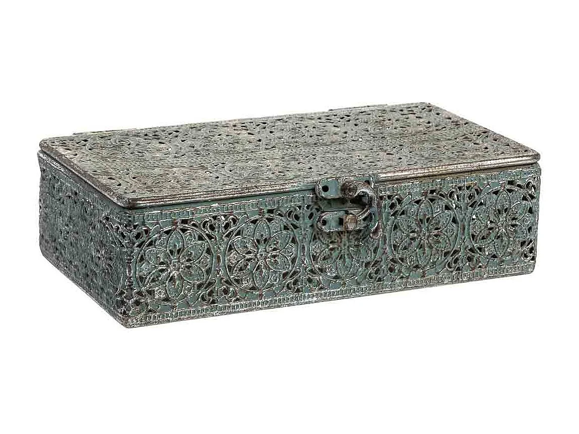 Caja de metal negra 20.5x12.5x6h cm