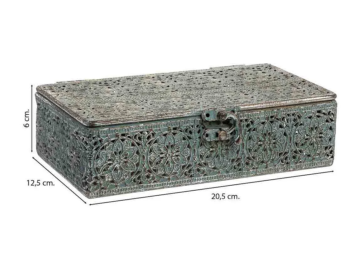 Caja de metal negra 20.5x12.5x6h cm