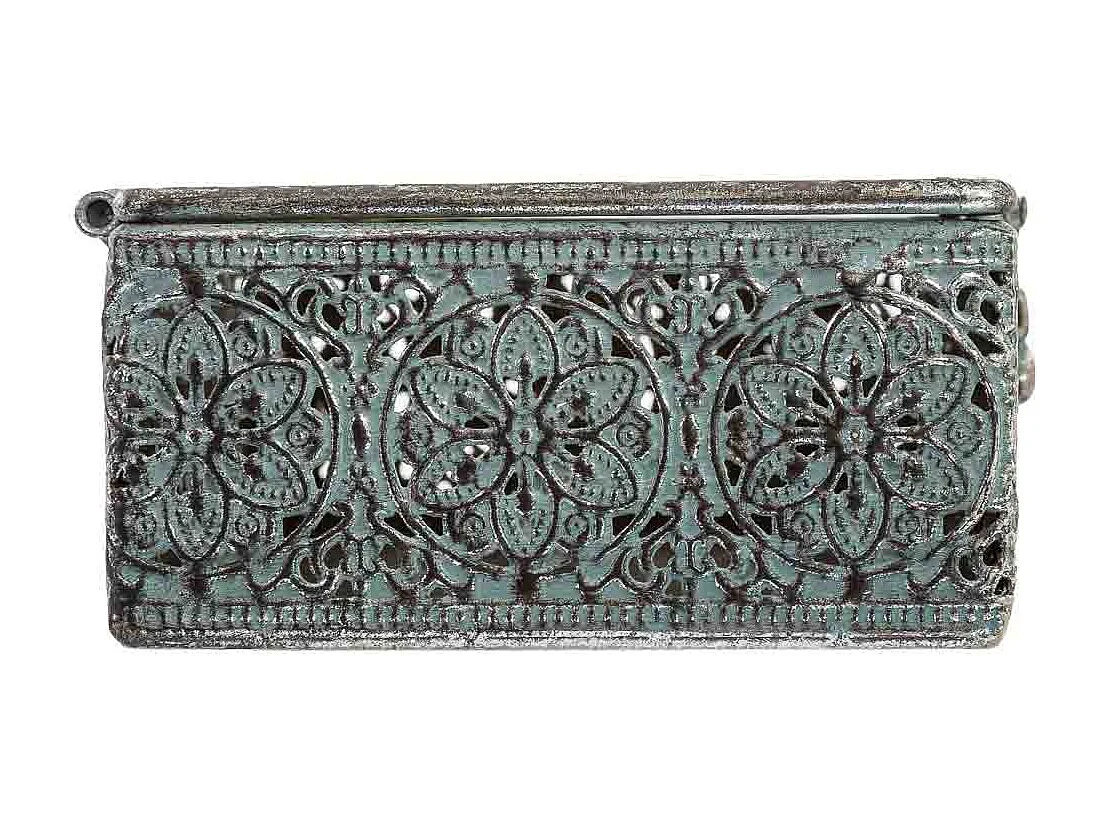 Caja de metal negra 20.5x12.5x6h cm