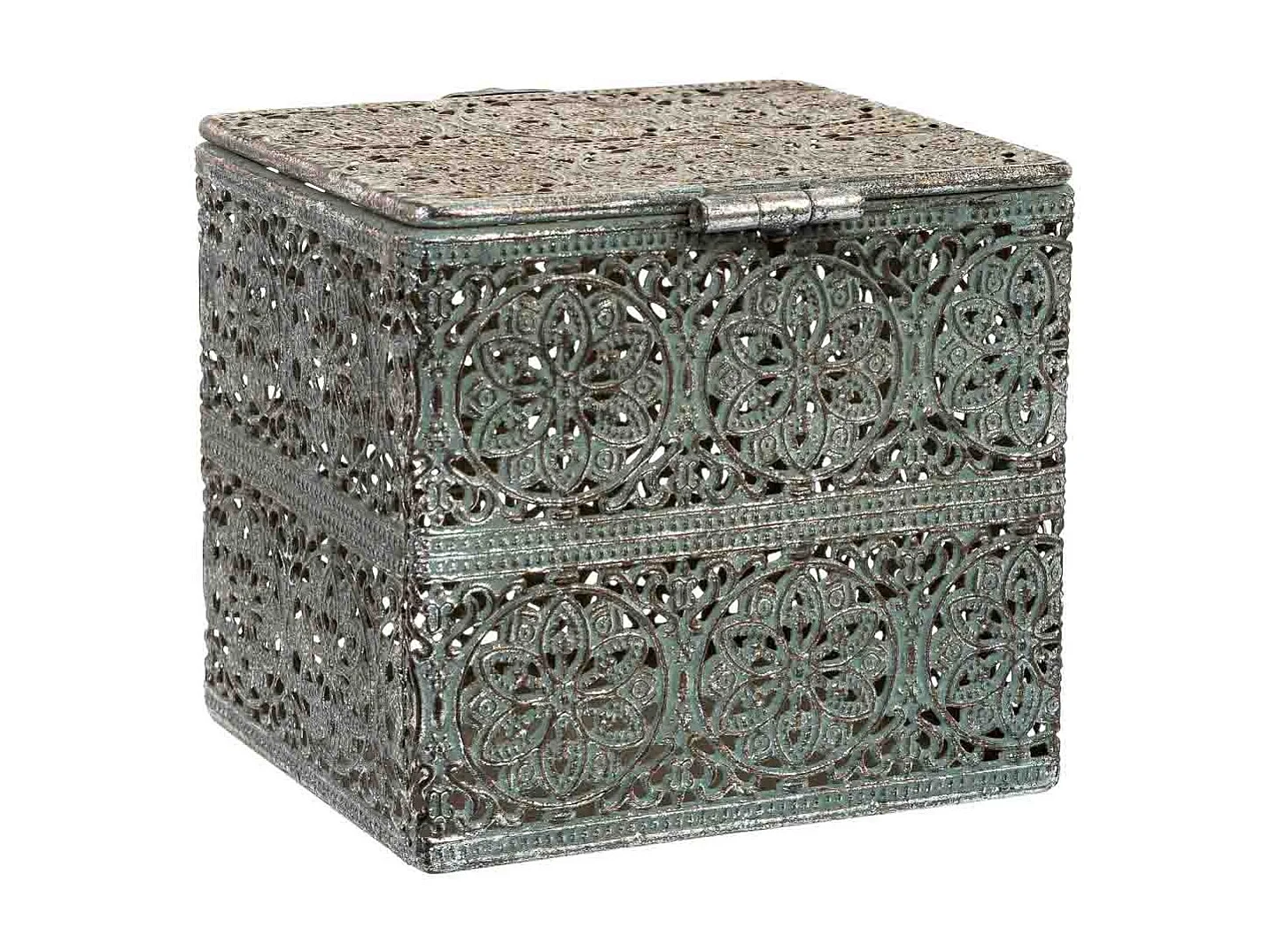 Caja de metal negra 12.5x12.5x11.5h cm