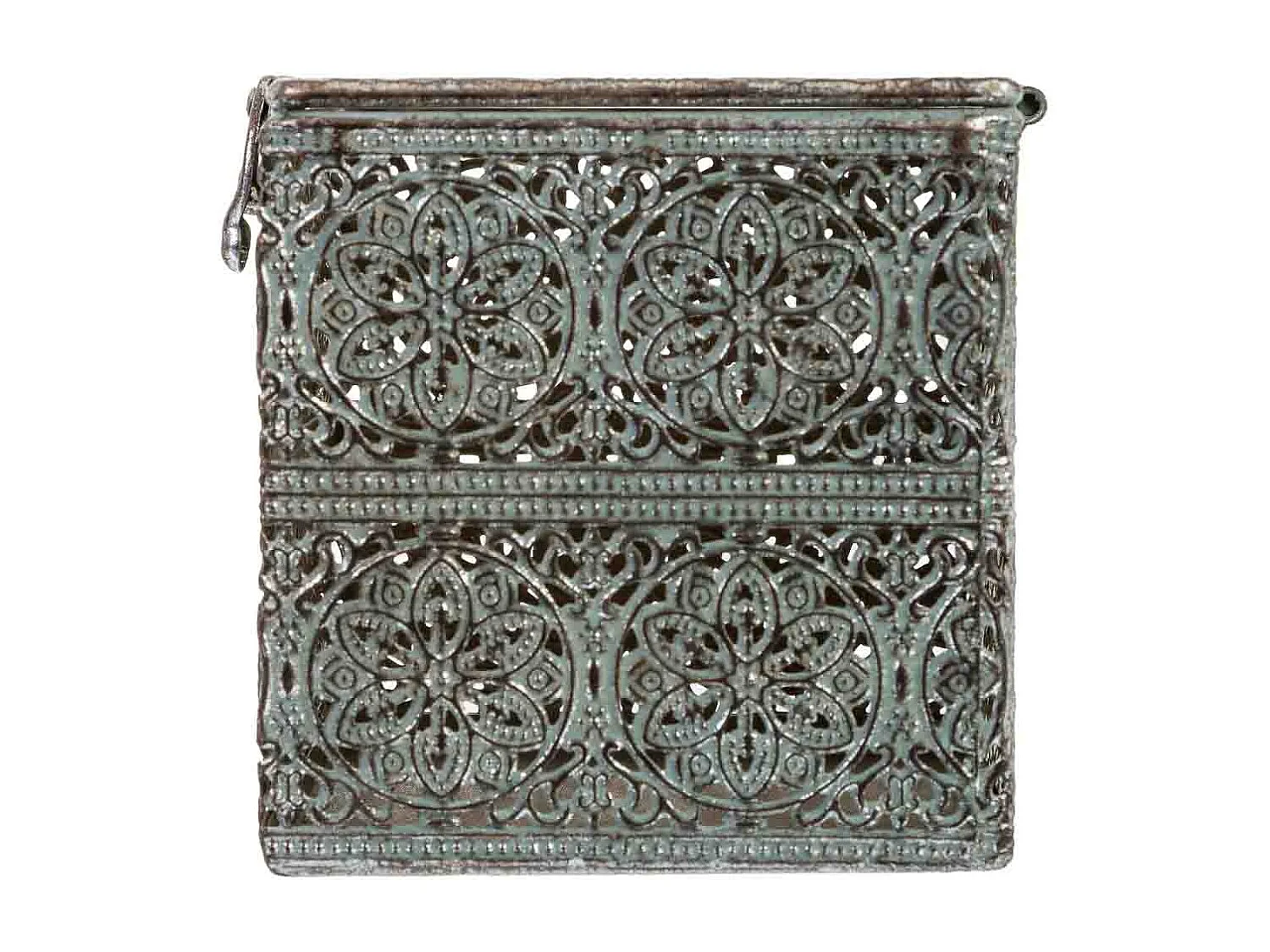 Caja de metal negra 12.5x12.5x11.5h cm