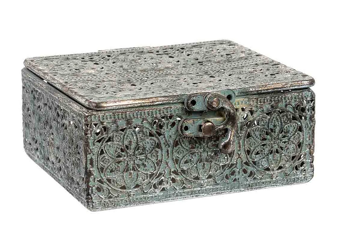 Boîte en métal noir 12.5x12.5x6h cm (hauteur)