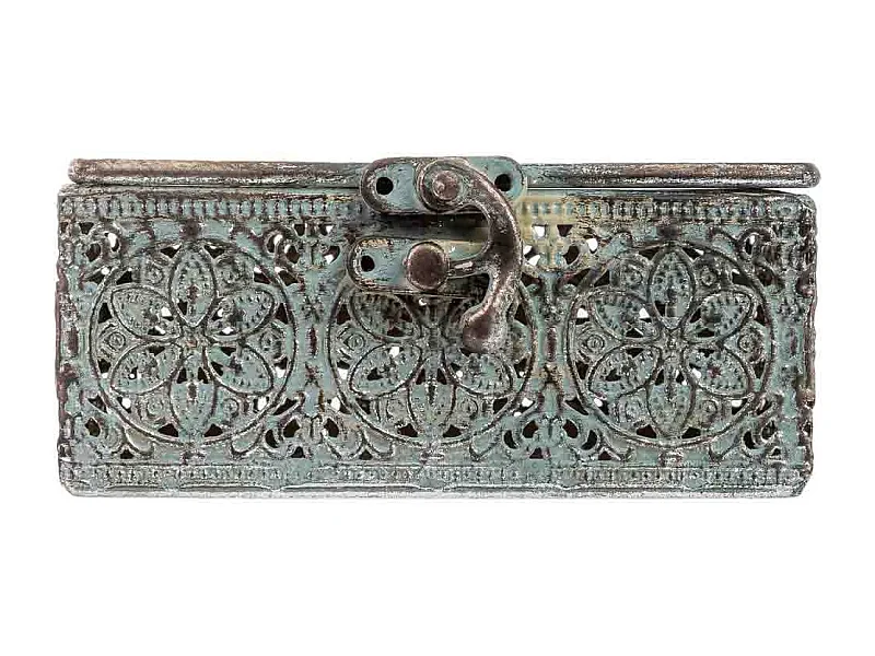 Boîte en métal noir 12.5x12.5x6h cm (hauteur)