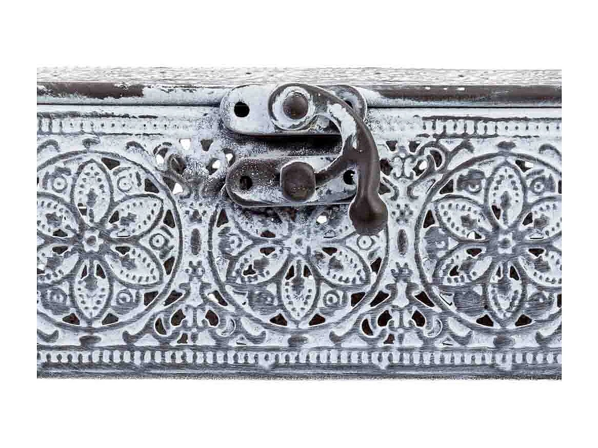 Boîte en métal blanc 20.5x12.5x6h cm (hauteur)