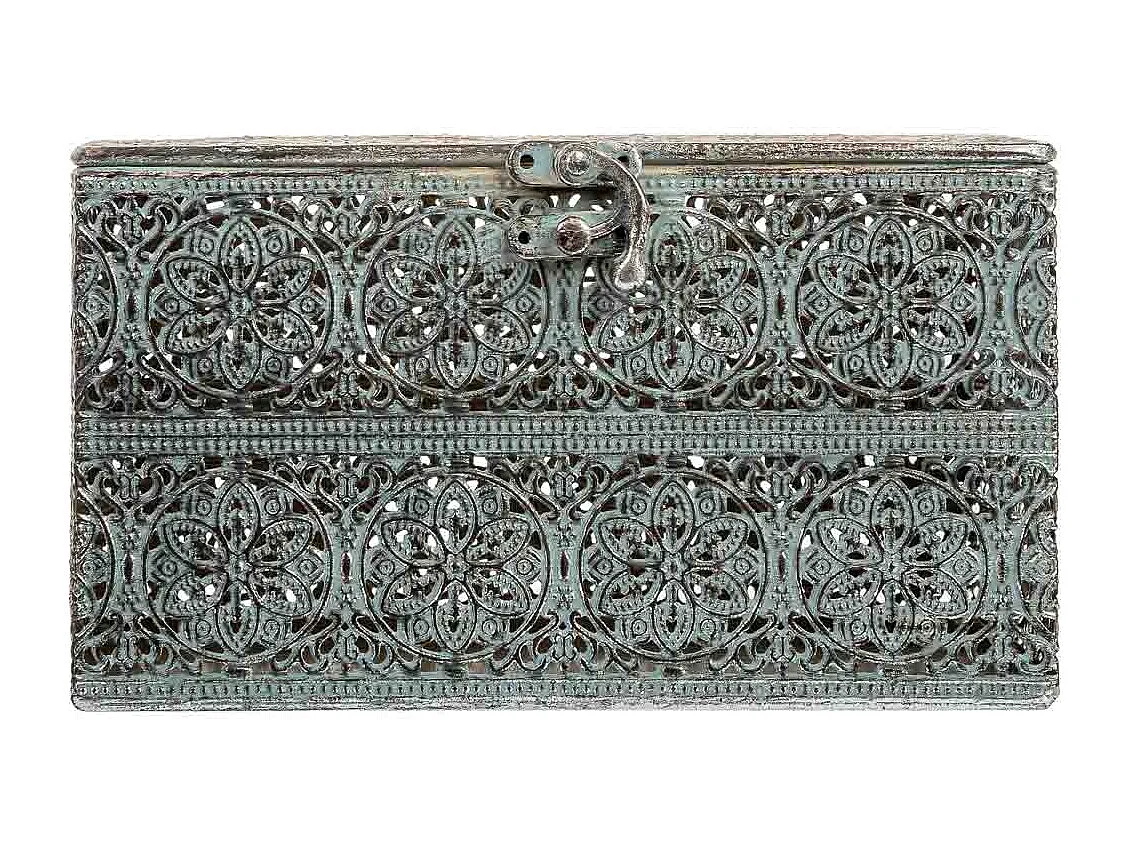 Boîte en métal noir 20.5x12.5x11.5h cm (hauteur)