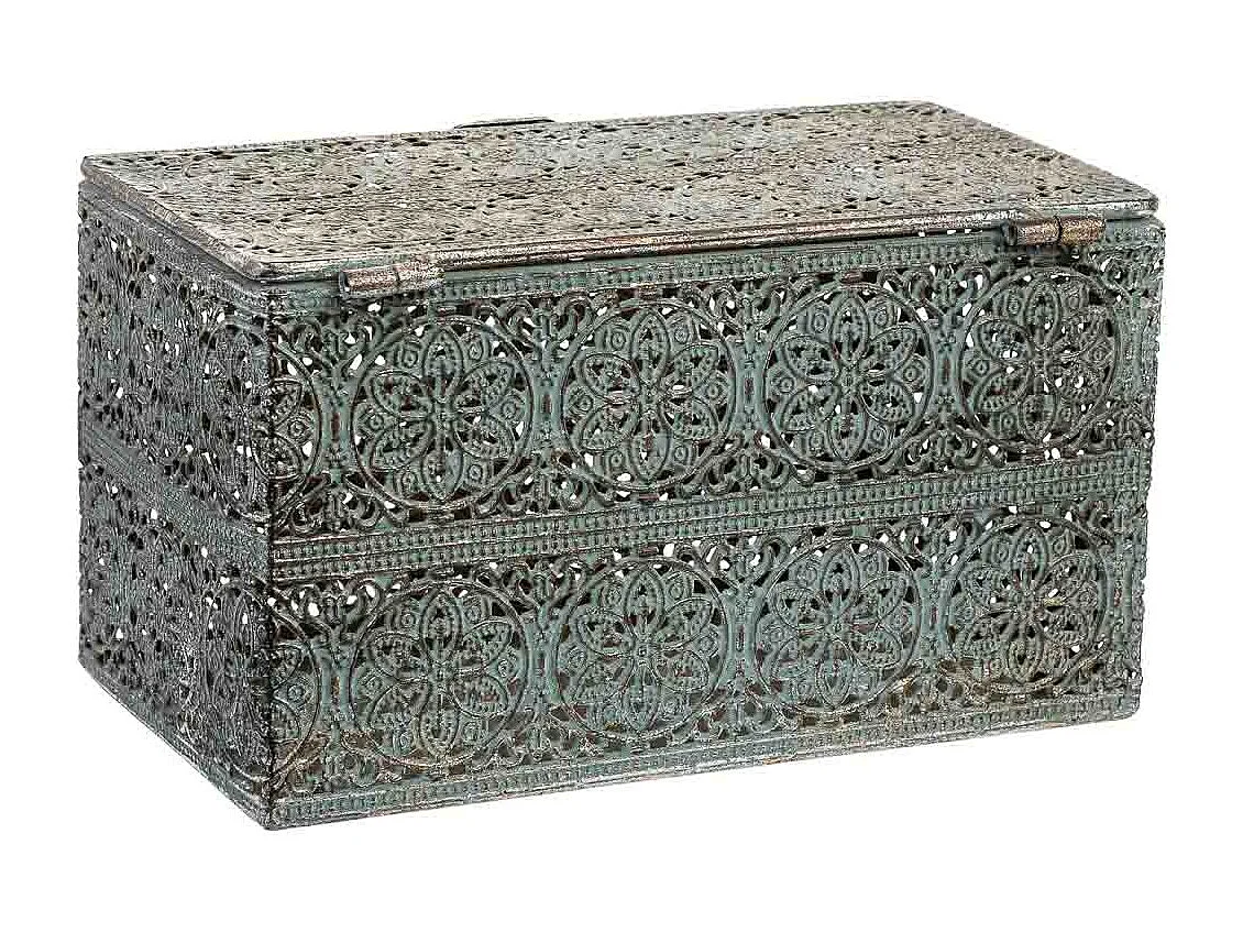 Boîte en métal noir 20.5x12.5x11.5h cm (hauteur)