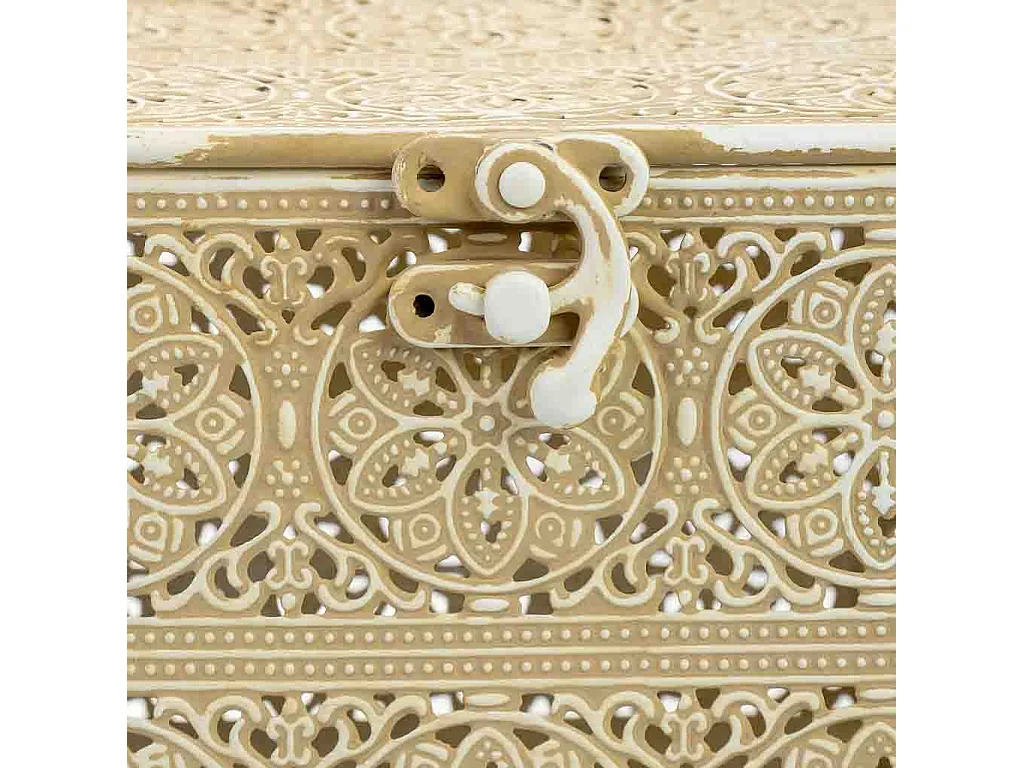 Boîte en métal marron 12.5x12.5x11.5h cm (hauteur)