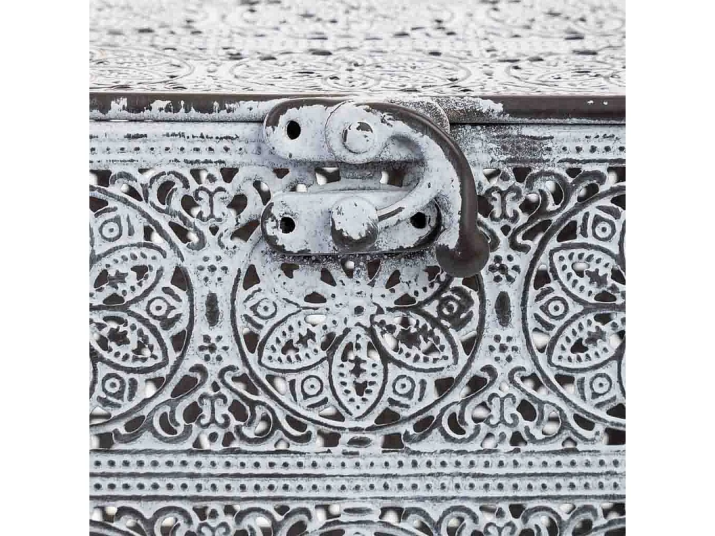 Boîte en métal blanc 12.5x12.5x11.5h cm (hauteur)