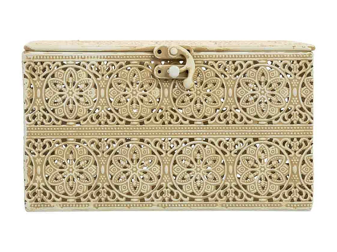 Boîte en métal marron 20.5x12.5x11.5h cm (hauteur)